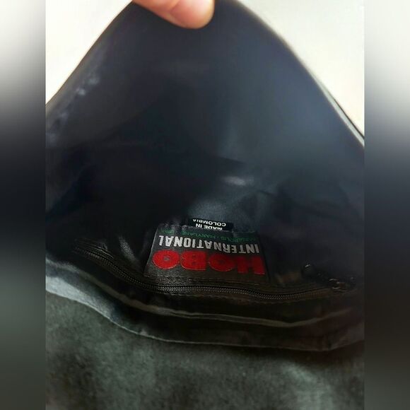 HOBO International Black Leather Saddle Bag Crossbody Backpack Brass Accents NWT - Picture 13 of 16